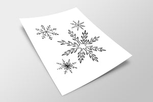 Watercolor Template - Snowflakes